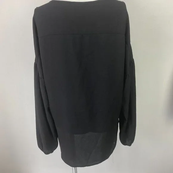 BNWT Piper Size 8 Women's Top Blouse Black Gold Lace Long Sleeve - Picture 6 of 11